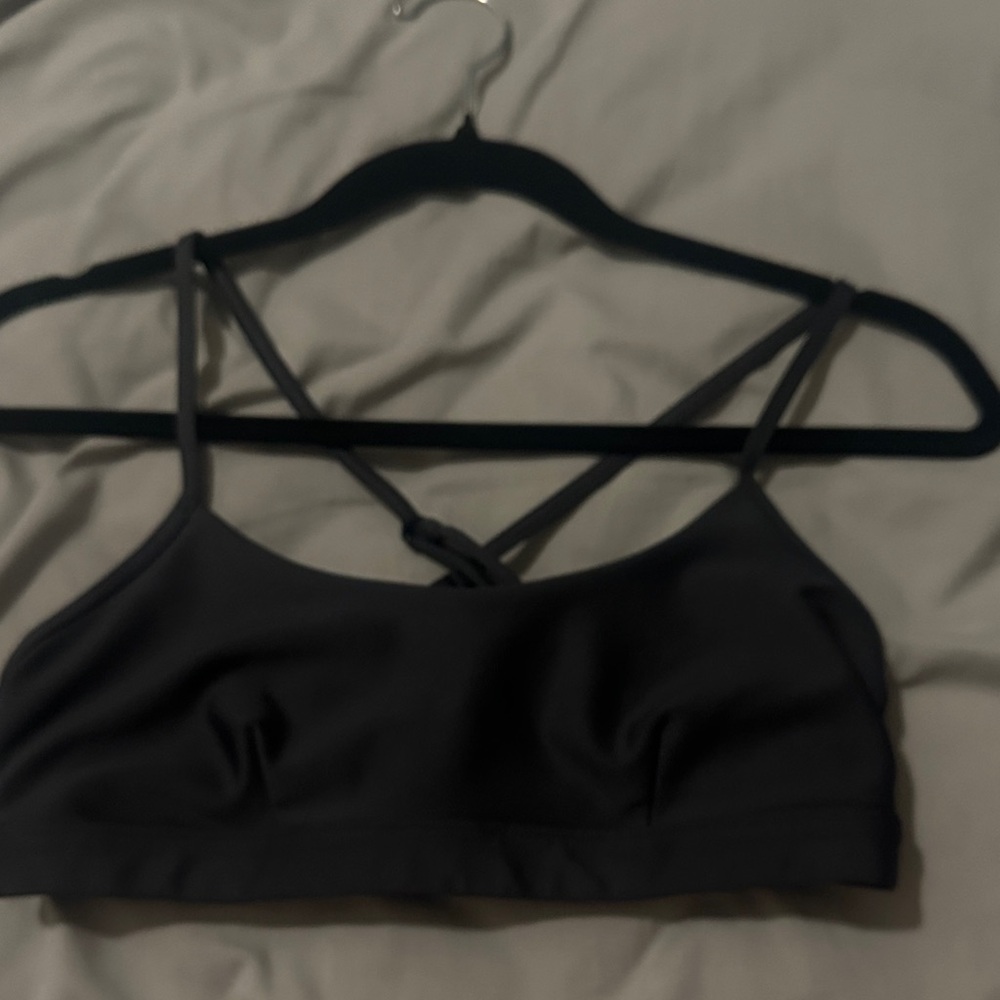 ALO Yoga Charcoal Strappy Sports Bra